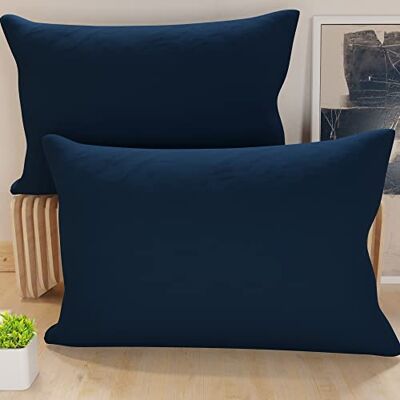 PETTI Artigiani Italiani Para poszewek na poduszki 50 x 70 cm z mikrofibry, poduszka do sypialni, sofa, zestaw 2 poszewek na poduszki, jednolity kolor niebieski, 100% wyprodukowano we Włoszech PETTI Artigiani Italiani Para poszewek na poduszki 50 x 70 cm z mikrofibry, poduszka do sypialni, sofa, zestaw 2 poszewek na poduszki, jednolity kolor niebieski, 100% wyprodukowano we Włoszech