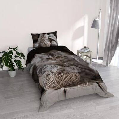 Italian Bed Linen Parure GOODNIGHT Druk cyfrowy pokrowiec na kołdrę z mikrofibry, Felix, Pojedynczy Italian Bed Linen Parure GOODNIGHT Druk cyfrowy pokrowiec na kołdrę z mikrofibry, Felix, Pojedynczy