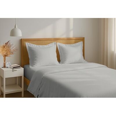 HOME LINGE PASSION Prześcieradło płaskie ze 100% bawełny perkalowej 180 x 290 cm jasnoszare, oddychające, miękkie i wytrzymałe prześcieradło HOME LINGE PASSION Prześcieradło płaskie ze 100% bawełny perkalowej 180 x 290 cm jasnoszare, oddychające, miękkie i wytrzymałe prześcieradło