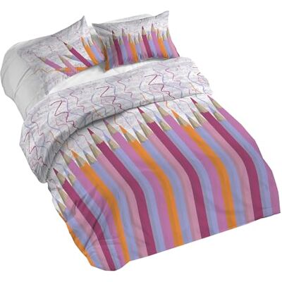 PENSIERI DELICATI Komplet pościeli na łóżko dwuosobowe, 100% bawełna, komplet pościeli 250 x 200 cm i 2 poszewki na poduszki 52 x 82 cm, wyprodukowano we Włoszech, poszwa na kołdrę można prać w pralce PENSIERI DELICATI Komplet pościeli na łóżko dwuosobowe, 100% bawełna, komplet pościeli 250 x 200 cm i 2 poszewki na poduszki 52 x 82 cm, wyprodukowano we Włoszech, poszwa na kołdrę można prać w pralce