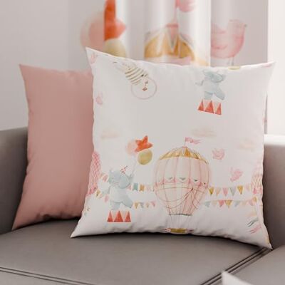 PETTI Artigiani Italiani Para poszewek na poduszki 30 x 30 cm z mikrofibry, poduszka do sypialni, sofa, salon, zestaw 2 poszewek na poduszki, różowy balon na gorące powietrze, 100% wyprodukowano we PETTI Artigiani Italiani Para poszewek na poduszki 30 x 30 cm z mikrofibry, poduszka do sypialni, sofa, salon, zestaw 2 poszewek na poduszki, różowy balon na gorące powietrze, 100% wyprodukowano we