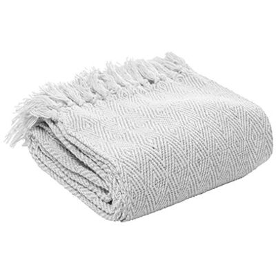 Homemaison Home Maison Lina metaliczny koc bawełniany w jodełkę, naturalny szary, 50 x 60 Homemaison Home Maison Lina metaliczny koc bawełniany w jodełkę, naturalny szary, 50 x 60