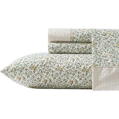 Laura Ashley Zestaw pościeli na łóżko typu king-size, oddychająca, perkalowa pościel bawełniana z głębokimi kieszeniami, elegancka dekoracja domu, certyfikat Öko-Tex (Tierney Green, King) Laura Ashley Zestaw pościeli na łóżko typu king-size, oddychająca, perkalowa pościel bawełniana z głębokimi kieszeniami, elegancka dekoracja domu, certyfikat Öko-Tex (Tierney Green, King)