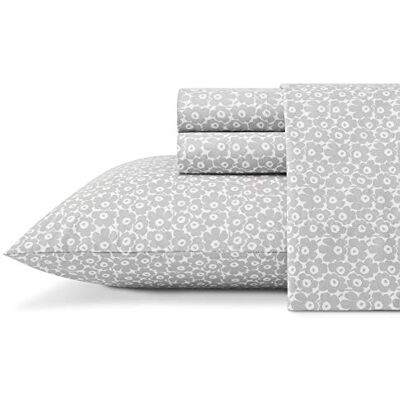 Marimekko Prześcieradła Królowej, Bawełniany Perkalowy Zestaw Pościeli, Crisp & Cool Home Decor (Pikkuninen Unikko Szary, Queen) Marimekko Prześcieradła Królowej, Bawełniany Perkalowy Zestaw Pościeli, Crisp & Cool Home Decor (Pikkuninen Unikko Szary, Queen)
