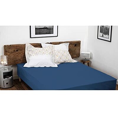 HOME LINGE PASSION , prześcieradło z gumką ciemnoniebieskim 180x200 +30 cm 100% bawełna 57 wątków (Letykieta my-booster: TEX) HOME LINGE PASSION , prześcieradło z gumką ciemnoniebieskim 180x200 +30 cm 100% bawełna 57 wątków (Letykieta my-booster: TEX)
