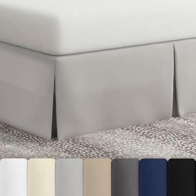 Bed Maker's Spódnica łóżkowa, narzuta z mikrofibry, niewymagająca podnoszenia materaca, klasyczny styl, łatwa w pielęgnacji, odporna na zagniecenia, tradycyjna długość 35 cm, Queen Size, srebrna Bed Maker's Spódnica łóżkowa, narzuta z mikrofibry, niewymagająca podnoszenia materaca, klasyczny styl, łatwa w pielęgnacji, odporna na zagniecenia, tradycyjna długość 35 cm, Queen Size, srebrna