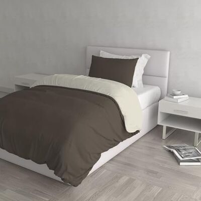 Italian Bed Linen Włoska pościel w naturalnym kolorze zestaw poszewek na kołdrę z podwójną powierzchnią w jednolitym kolorze prześcieradło i poszewka na poduszkę, 100% bawełna, brązowy/kremowy, pojedynczy Italian Bed Linen Włoska pościel w naturalnym kolorze zestaw poszewek na kołdrę z podwójną powierzchnią w jednolitym kolorze prześcieradło i poszewka na poduszkę, 100% bawełna, brązowy/kremowy, pojedynczy