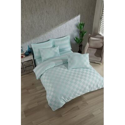 Nuit Des Rêves Zestaw podwójnych poszewek na kołdrę miętową (200 x 200 cm), 70% bawełna/30% poliester, w zestawie 2 poszewki na poduszki (80 x 80 cm), nadają się do prania w pralce, eleganckie i Nuit Des Rêves Zestaw podwójnych poszewek na kołdrę miętową (200 x 200 cm), 70% bawełna/30% poliester, w zestawie 2 poszewki na poduszki (80 x 80 cm), nadają się do prania w pralce, eleganckie i