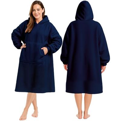 KEPLIN Bluza z kapturem oversize, termiczny, miękki i wygodny, narzuta z kapturem z podszewką Sherpa, duża kieszeń i elastyczne rękawy mankietowe, jeden rozmiar dla wszystkich, idealny prezent, długi KEPLIN Bluza z kapturem oversize, termiczny, miękki i wygodny, narzuta z kapturem z podszewką Sherpa, duża kieszeń i elastyczne rękawy mankietowe, jeden rozmiar dla wszystkich, idealny prezent, długi