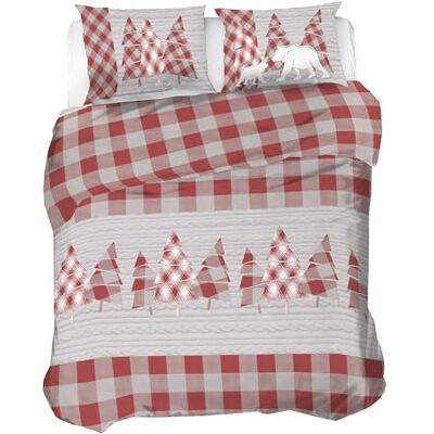 PENSIERI DELICATI Parure Podwójna poszewka na kołdrę Flanela 100% bawełna, worek 250X200 CM i poszewka na poduszkę 52X82 CM, Made in Italy, Pokrowiec na kołdrę można prać w pralce 40°, Fantasia Canada PENSIERI DELICATI Parure Podwójna poszewka na kołdrę Flanela 100% bawełna, worek 250X200 CM i poszewka na poduszkę 52X82 CM, Made in Italy, Pokrowiec na kołdrę można prać w pralce 40°, Fantasia Canada