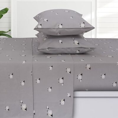 Tribeca Living Zestaw pościeli flanelowej z nadrukiem, super miękka 100% bawełna, bardzo głęboka kieszeń z ponadwymiarowym płaskim, owcą Tribeca Living Zestaw pościeli flanelowej z nadrukiem, super miękka 100% bawełna, bardzo głęboka kieszeń z ponadwymiarowym płaskim, owcą