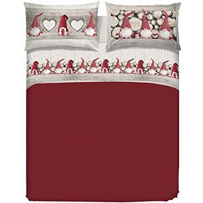 PENSIERI DELICATI Komplet pościeli dwuosobowej 100% bawełna, komplet pościeli dwuosobowej 180 x 200 cm, z prześcieradłem wierzchnim i 2 poszewkami na poduszki, wyprodukowano we Włoszech, wzór Gnome PENSIERI DELICATI Komplet pościeli dwuosobowej 100% bawełna, komplet pościeli dwuosobowej 180 x 200 cm, z prześcieradłem wierzchnim i 2 poszewkami na poduszki, wyprodukowano we Włoszech, wzór Gnome
