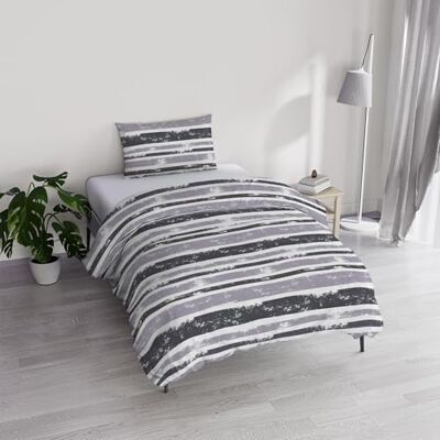 Italian Bed Linen Komplet pościeli z bawełny River, wykonany we Włoszech komplet poszewek na kołdrę worek na kołdrę 150 x 200 cm z podwójną naszywką i poszewkami na poduszki (pojedyncza, oka) Italian Bed Linen Komplet pościeli z bawełny River, wykonany we Włoszech komplet poszewek na kołdrę worek na kołdrę 150 x 200 cm z podwójną naszywką i poszewkami na poduszki (pojedyncza, oka)