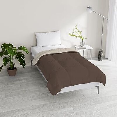 Italian Bed Linen Zimowa kołdra puchowa, dwukolorowa, marzenia i kaprysy, brązowy/kremowy, kwadratowy i pół 200 x 200 cm Italian Bed Linen Zimowa kołdra puchowa, dwukolorowa, marzenia i kaprysy, brązowy/kremowy, kwadratowy i pół 200 x 200 cm
