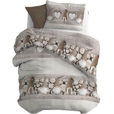 PENSIERI DELICATI Parure Pojedyncza flanelowa poszewka na kołdrę 100% bawełna, worek 155X200 CM i poszewka na poduszkę 52X82 CM, Made in Italy, Pokrowiec na kołdrę można prać w pralce 40°, Fantazja PENSIERI DELICATI Parure Pojedyncza flanelowa poszewka na kołdrę 100% bawełna, worek 155X200 CM i poszewka na poduszkę 52X82 CM, Made in Italy, Pokrowiec na kołdrę można prać w pralce 40°, Fantazja