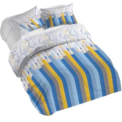 PENSIERI DELICATI Komplet pościeli na łóżko dwuosobowe, 100% bawełna, komplet pościeli 250 x 200 cm i 2 poszewki na poduszki 52 x 82 cm, wyprodukowano we Włoszech, poszwa na kołdrę można prać w pralce PENSIERI DELICATI Komplet pościeli na łóżko dwuosobowe, 100% bawełna, komplet pościeli 250 x 200 cm i 2 poszewki na poduszki 52 x 82 cm, wyprodukowano we Włoszech, poszwa na kołdrę można prać w pralce