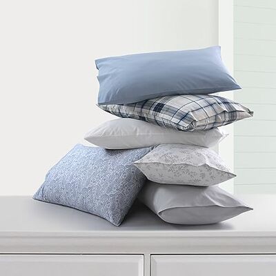 Tribeca Living Bawełniane prześcieradła perkalowe Cal King Size, zestaw pościeli z bardzo głęboką kieszenią, gęstość splotu 300, nadruk Emma Floral Grey Tribeca Living Bawełniane prześcieradła perkalowe Cal King Size, zestaw pościeli z bardzo głęboką kieszenią, gęstość splotu 300, nadruk Emma Floral Grey
