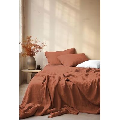 HOME LINGE PASSION Prześcieradło z gazy bawełnianej 270x300 cm Terracotta HOME LINGE PASSION Prześcieradło z gazy bawełnianej 270x300 cm Terracotta