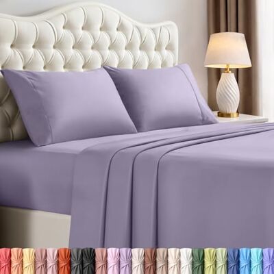 Utopia Bedding Zestaw 4-częściowych pościeli na łóżko typu king-size, szczotkowana mikrofibra, odporne na kurczenie się i blaknięcie, łatwe w pielęgnacji (królewskie, lawendowe) Utopia Bedding Zestaw 4-częściowych pościeli na łóżko typu king-size, szczotkowana mikrofibra, odporne na kurczenie się i blaknięcie, łatwe w pielęgnacji (królewskie, lawendowe)