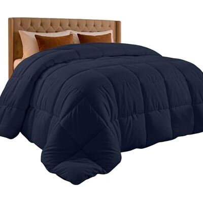 Utopia Bedding Wkładka na kołdrę pikowana kołdra z narożnymi zakładkami alternatywna kołdra z przeszyciem pudełkowym (podwójna, granatowa) Utopia Bedding Wkładka na kołdrę pikowana kołdra z narożnymi zakładkami alternatywna kołdra z przeszyciem pudełkowym (podwójna, granatowa)