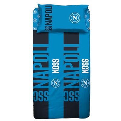 hermet SSC Napoli Zestaw pościeli z bawełny queen size, 100% bawełna, prześcieradło wierzchnie z gumką i poszewką na poduszkę, oficjalny produkt hermet SSC Napoli Zestaw pościeli z bawełny queen size, 100% bawełna, prześcieradło wierzchnie z gumką i poszewką na poduszkę, oficjalny produkt
