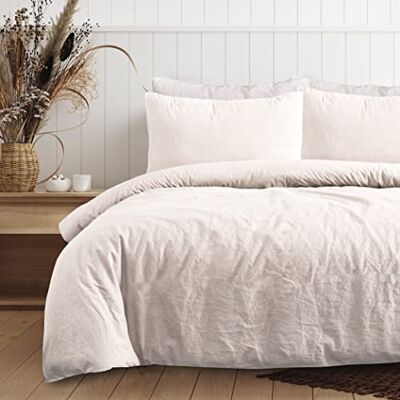 Sleepdown 100% czysta bawełna, jednolity barwnik, naturalny poszewka na kołdrę, kołdrę, poszewki na poduszki, zestaw pościeli, miękkie, łatwe w pielęgnacji, rozmiar King (230 cm x 200 cm) Sleepdown 100% czysta bawełna, jednolity barwnik, naturalny poszewka na kołdrę, kołdrę, poszewki na poduszki, zestaw pościeli, miękkie, łatwe w pielęgnacji, rozmiar King (230 cm x 200 cm)