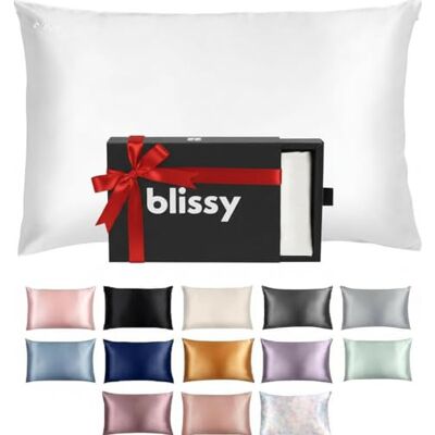 BLISSY Jedwabna poszewka na poduszkę, 100% czysty jedwab z morwy, 22 Momme 6A, wysokiej jakości włókna, satynowa poszewka na poduszkę dla włosów i skóry, regularna, z ukrytym zamkiem błyskawicznym, BLISSY Jedwabna poszewka na poduszkę, 100% czysty jedwab z morwy, 22 Momme 6A, wysokiej jakości włókna, satynowa poszewka na poduszkę dla włosów i skóry, regularna, z ukrytym zamkiem błyskawicznym,