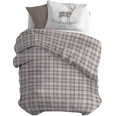 PENSIERI DELICATI Parure Pojedyncza flanelowa poszewka na kołdrę 100% bawełna, worek 155X200 CM i poszewka na poduszkę 52X82 CM, Made in Italy, Pokrowiec na kołdrę można prać w pralce 40°, Fantazyjny PENSIERI DELICATI Parure Pojedyncza flanelowa poszewka na kołdrę 100% bawełna, worek 155X200 CM i poszewka na poduszkę 52X82 CM, Made in Italy, Pokrowiec na kołdrę można prać w pralce 40°, Fantazyjny
