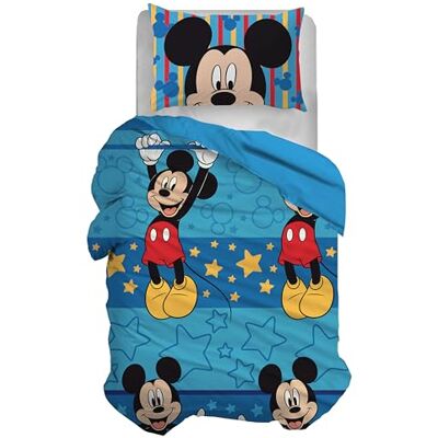 hermet Disney Zestaw pościeli na łóżko pojedyncze, poszewka na kołdrę + poszewka na poduszkę, komplet pościeli z poszewką na poduszkę, worek 155 x 200 cm, 100% bawełna, Mickey, (non-content prześcieradło z hermet Disney Zestaw pościeli na łóżko pojedyncze, poszewka na kołdrę + poszewka na poduszkę, komplet pościeli z poszewką na poduszkę, worek 155 x 200 cm, 100% bawełna, Mickey, (non-content prześcieradło z