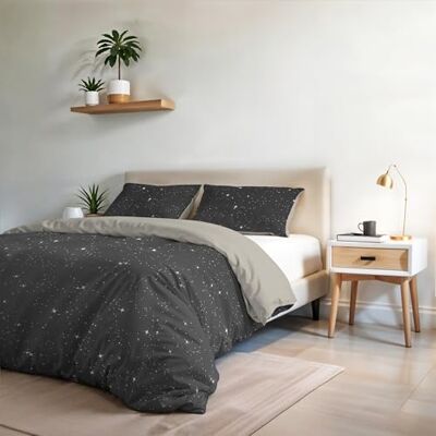 Italian Bed Linen Poszewka na kołdrę moda, gwiazdy Grigio, podwójna Italian Bed Linen Poszewka na kołdrę moda, gwiazdy Grigio, podwójna