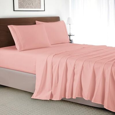 Elegant Comfort Luksusowy 4-częściowy zestaw pościeli luksusowa pościel o gęstości splotu 1500, egipska jakość, odporna na zagniecenia, chłodna i oddychająca, łatwa elastyczna, królowa, zakurzona róża Elegant Comfort Luksusowy 4-częściowy zestaw pościeli luksusowa pościel o gęstości splotu 1500, egipska jakość, odporna na zagniecenia, chłodna i oddychająca, łatwa elastyczna, królowa, zakurzona róża