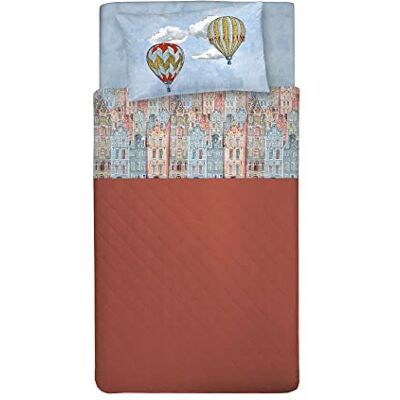 PENSIERI DELICATI Komplet pościeli jednoosobowej 100% bawełna, prześcieradło na łóżko jednoosobowe 90 x 200 cm, z prześcieradłem wierzchnim i 1 poszewką na poduszkę, wyprodukowano we Włoszech, wzór PENSIERI DELICATI Komplet pościeli jednoosobowej 100% bawełna, prześcieradło na łóżko jednoosobowe 90 x 200 cm, z prześcieradłem wierzchnim i 1 poszewką na poduszkę, wyprodukowano we Włoszech, wzór
