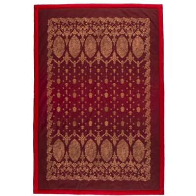 Bassetti Gold Decor Plaid ze 100% bawełny w kolorze bordowym R1, wymiary: 135 x 190 cm 9333418 Bassetti Gold Decor Plaid ze 100% bawełny w kolorze bordowym R1, wymiary: 135 x 190 cm 9333418