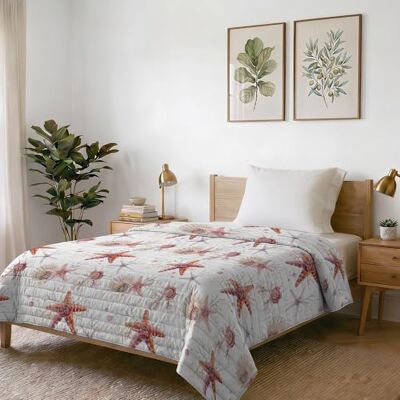 Italian Bed Linen Kołdra letnia z nadrukiem FANTASY, Starfish, 170x270cm Italian Bed Linen Kołdra letnia z nadrukiem FANTASY, Starfish, 170x270cm