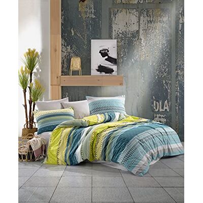 Questo Casa 100% Bawełna, Pokrywka z podwójną kołdrą Ranforce Set 200x220 Cm, Płaski prześcieradło: 240x260 Cm, Poszewka na poduszkę: 50x70 Cm (2 sztuki) Questo Casa 100% Bawełna, Pokrywka z podwójną kołdrą Ranforce Set 200x220 Cm, Płaski prześcieradło: 240x260 Cm, Poszewka na poduszkę: 50x70 Cm (2 sztuki)