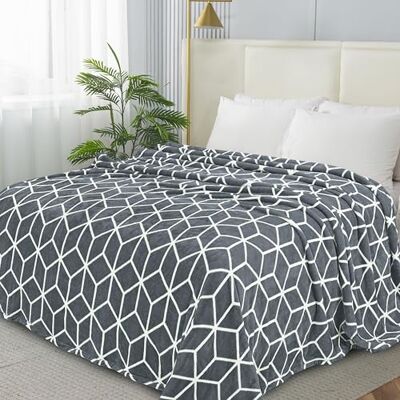 Elegant Comfort ™ Luksusowy aksamitny miękki koralowy koc flanelowy mikro-welurowy ultramiękki puszysty plusz, King/California King, szary Elegant Comfort ™ Luksusowy aksamitny miękki koralowy koc flanelowy mikro-welurowy ultramiękki puszysty plusz, King/California King, szary