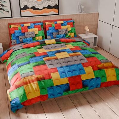 PETTI Artigiani Italiani Pokrowiec na kołdrę 200 x 200 cm, pokrowiec na kołdrę z mikrofibry z nadrukiem cyfrowym + 1 poszewka 50 x 80 cm Made in Italy PETTI Artigiani Italiani Pokrowiec na kołdrę 200 x 200 cm, pokrowiec na kołdrę z mikrofibry z nadrukiem cyfrowym + 1 poszewka 50 x 80 cm Made in Italy