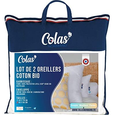 COLAS NORMAND Poduszka z bawełny ekologicznej, 65 x 65 cm, 2 sztuki COLAS NORMAND Poduszka z bawełny ekologicznej, 65 x 65 cm, 2 sztuki