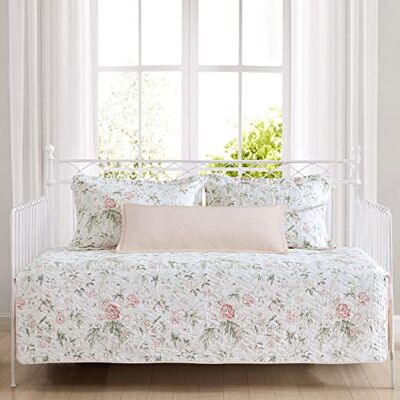 Laura Ashley Home Zestaw łóżek dziennych lekki i przytulny, odwracalny, całoroczny komplet pościeli z dopasowanymi poszewkami i poszewką na poduszkę, bawełna, różowy, podwójny Laura Ashley Home Zestaw łóżek dziennych lekki i przytulny, odwracalny, całoroczny komplet pościeli z dopasowanymi poszewkami i poszewką na poduszkę, bawełna, różowy, podwójny