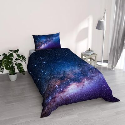 Italian Bed Linen Parure GOODNIGHT Druk cyfrowy pokrowiec na kołdrę z mikrofibry, Andromeda, Pojedynczy Italian Bed Linen Parure GOODNIGHT Druk cyfrowy pokrowiec na kołdrę z mikrofibry, Andromeda, Pojedynczy