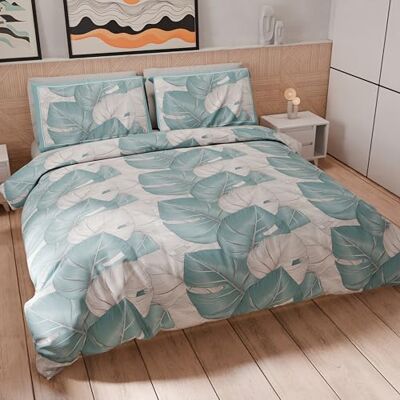 PETTI Artigiani Italiani Pokrowiec na kołdrę 250 x 200 cm, pokrowiec na kołdrę z mikrofibry z nadrukiem cyfrowym + 2 poszewki 50 x 80 cm Made in Italy Tropical Celeste A PETTI Artigiani Italiani Pokrowiec na kołdrę 250 x 200 cm, pokrowiec na kołdrę z mikrofibry z nadrukiem cyfrowym + 2 poszewki 50 x 80 cm Made in Italy Tropical Celeste A