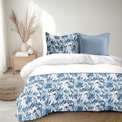 HOME LINGE PASSION Komplet pościeli 220 x 240 cm 3 sztuki perkal z miękkiej bawełny poszewka + poszewka niebieski model La Nomade HOME LINGE PASSION Komplet pościeli 220 x 240 cm 3 sztuki perkal z miękkiej bawełny poszewka + poszewka niebieski model La Nomade