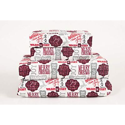 Aubrie Home Accents 4-częściowy zestaw świątecznych notatek świątecznych powiedzeń zima głęboka kieszeń pełny zestaw pościeli z mikrofibry, czerwony szary czarny Aubrie Home Accents 4-częściowy zestaw świątecznych notatek świątecznych powiedzeń zima głęboka kieszeń pełny zestaw pościeli z mikrofibry, czerwony szary czarny