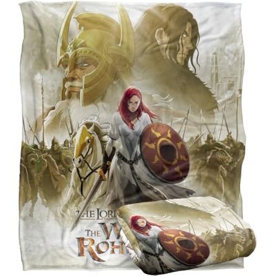 LOGOVISION LORD OF THE RINGS: WAR OF THE ROHIRRIM Silky Touch Super miękki koc narzuta 152 x 127 cm LOGOVISION LORD OF THE RINGS: WAR OF THE ROHIRRIM Silky Touch Super miękki koc narzuta 152 x 127 cm