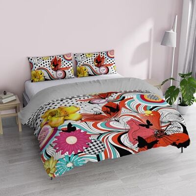 Italian Bed Linen Poszewka na kołdrę 100% bawełna, druk cyfrowy KI-OSA, KIO-LM02, Dwuosobowy Italian Bed Linen Poszewka na kołdrę 100% bawełna, druk cyfrowy KI-OSA, KIO-LM02, Dwuosobowy