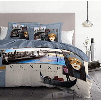 HOME LINGE PASSION Komplet pościeli 100% bawełna 220x240 cm Dream in Wenecja Niebieski HOME LINGE PASSION Komplet pościeli 100% bawełna 220x240 cm Dream in Wenecja Niebieski