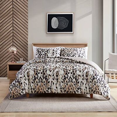 Kenneth Cole New York Zestaw poszewek na kołdrę typu king-size, bawełniana dwustronna pościel z pasującymi pokrowcami, nowoczesny wystrój domu (abstrakcyjny brązowy lampart, King) Kenneth Cole New York Zestaw poszewek na kołdrę typu king-size, bawełniana dwustronna pościel z pasującymi pokrowcami, nowoczesny wystrój domu (abstrakcyjny brązowy lampart, King)