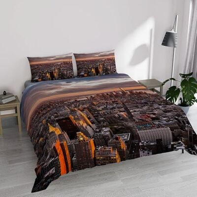 Italian Bed Linen Parure GOODNIGHT, Manhattan, Pokrowiec na kołdrę z mikrofibry z nadrukiem cyfrowym Italian Bed Linen Parure GOODNIGHT, Manhattan, Pokrowiec na kołdrę z mikrofibry z nadrukiem cyfrowym