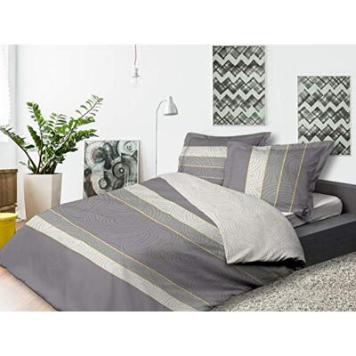 CALITEX Pościel, 3-częściowy, 240 x 220 cm, Bloom, 100% bawełna, szary, 240 x 220 cm CALITEX Pościel, 3-częściowy, 240 x 220 cm, Bloom, 100% bawełna, szary, 240 x 220 cm