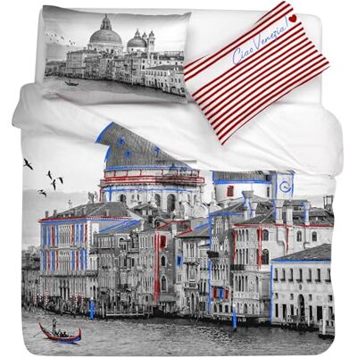 Gabel Parure poszwa na kołdrę w Wenecji, 250 x 205 cm, czysta bawełna, szary, cyfrowy druk fotograficzny Gabel Parure poszwa na kołdrę w Wenecji, 250 x 205 cm, czysta bawełna, szary, cyfrowy druk fotograficzny